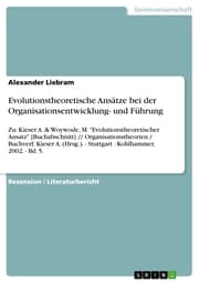 Cover von Evolutionstheoretische Ansätze bei der Organisationsentwicklung- und Führung