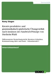 Cover von Kreativ-produktive und grammatikalisch-spielerische Übungsvielfalt nach Ansätzen des Sandwich-Prinzips von Diethelm Wahl