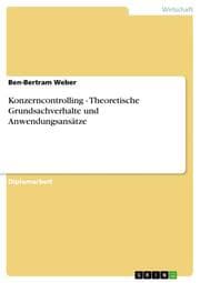 Cover von Konzerncontrolling - Theoretische Grundsachverhalte und Anwendungsansätze