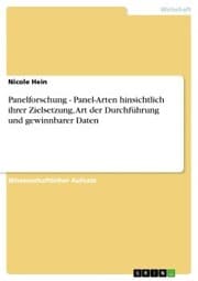Cover von Panelforschung - Panel-Arten hinsichtlich ihrer Zielsetzung, Art der Durchführung und gewinnbarer Daten