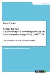 Cover von Vorlage für eine Unterweisung/Unterweisungsentwurf zur Ausbildungseignungsprüfung nach AVEO