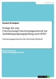 Cover von Vorlage für eine Unterweisung/Unterweisungsentwurf zur Ausbildungseignungsprüfung nach AVEO