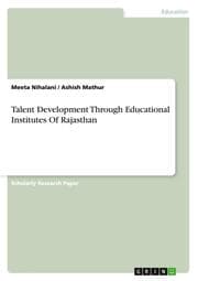 Cover von Talent Development Through Educational Institutes Of Rajasthan