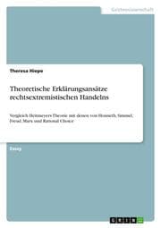 Cover von Theoretische Erklärungsansätze rechtsextremistischen Handelns