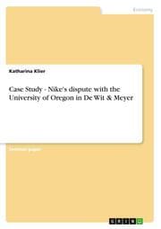 Cover von Case Study - Nike's dispute with the University of Oregon in De Wit & Meyer