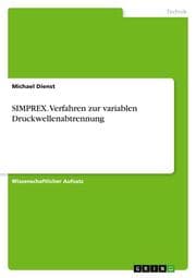 Cover von SIMPREX. Verfahren zur variablen Druckwellenabtrennung