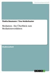 Cover von Mediation - Ein Überblick zum Mediationsverfahren