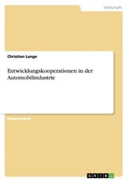 Cover von Entwicklungskooperationen in der Automobilindustrie