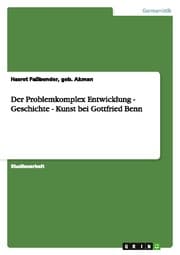 Cover von Der Problemkomplex Entwicklung - Geschichte - Kunst bei Gottfried Benn