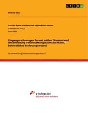 Cover von Eingangsrechnungen formal prüfen (Kurzentwurf Unterweisung Veranstaltungskauffrau/-mann, betriebliches Rechnungswesen)