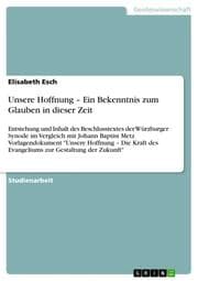 Cover von Unsere Hoffnung - Ein Bekenntnis zum Glauben in dieser Zeit