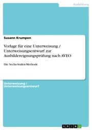 Cover von Vorlage für eine Unterweisung / Unterweisungsentwurf zur Ausbildereignungsprüfung nach AVEO