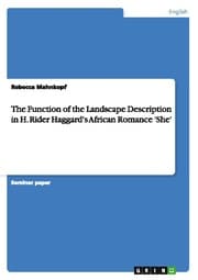 Cover von The Function of the Landscape Description in H.Rider Haggard's African Romance 'She'
