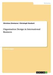 Cover von Organisation Design in International Business