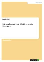 Cover von Rückstellungen und Rücklagen - ein Überblick