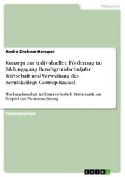 Cover von Konzept zur individuellen Förderung im Bildungsgang Berufsgrundschuljahr Wirtschaft und Verwaltung des Berufskollegs Castrop-Rauxel