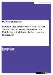 Cover von Platelet Count and Indices of Mean Platelet Volume, Platelet Distribution Width and Platelet Large Cell Ratio - Is there any Sex Difference?
