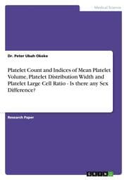 Cover von Platelet Count and Indices of Mean Platelet Volume, Platelet Distribution Width and Platelet Large Cell Ratio - Is there any Sex Difference?
