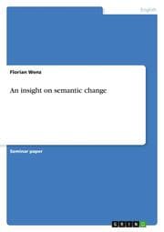 Cover von An insight on semantic change