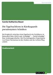 Cover von Die Tagebuchform in Kierkegaards pseudonymen Schriften