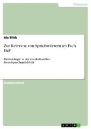 Cover von Zur Relevanz von Sprichwörtern im Fach DaF