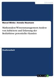 Cover von Marktanalyse Wissensmanagement: Analyse von Anbietern und Erfassung der Bedürfnisse potentieller Kunden
