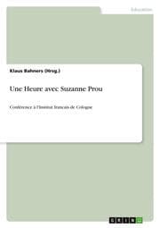 Cover von Une Heure avec Suzanne Prou