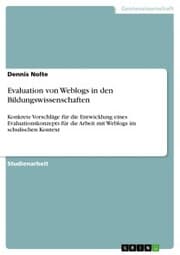 Cover von Evaluation von Weblogs in den Bildungswissenschaften