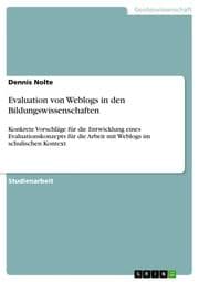 Cover von Evaluation von Weblogs in den Bildungswissenschaften