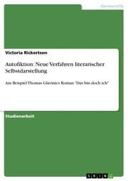 Cover von Autofiktion: Neue Verfahren literarischer Selbstdarstellung