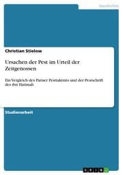Cover von Ursachen der Pest im Urteil der Zeitgenossen