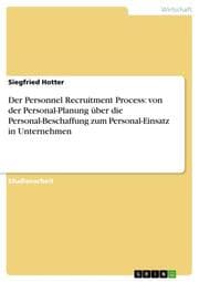 Cover von Der Personnel Recruitment Process: von der Personal-Planung über die Personal-Beschaffung zum Personal-Einsatz in Unternehmen