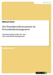 Cover von Der Transaktionskostenansatz im Personalrisikomanagement