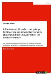 Cover von Inklusion von Menschen mit geistiger Behinderung am Arbeitsplatz vor dem Hintergrund der UN-Konvention für Behindertenrecht