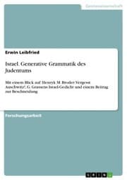 Cover von Israel. Generative Grammatik des Judentums
