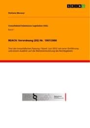 Cover von REACH: Verordnung (EG) Nr.1907/2006