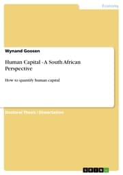 Cover von Human Capital - A South African Perspective