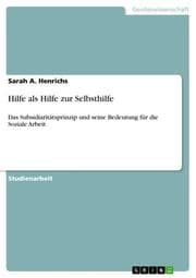 Cover von Hilfe als Hilfe zur Selbsthilfe