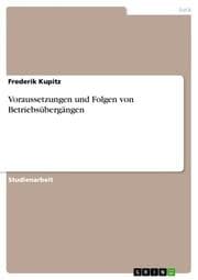 Cover von Voraussetzungen und Folgen von Betriebsübergängen