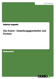 Cover von Das Sonett - Ein Überblick über Entstehungsgeschichte und Formen bis zur Gegenwart