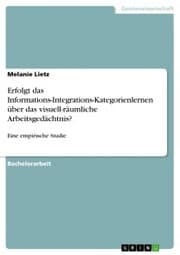 Cover von Erfolgt das Informations-Integrations-Kategorienlernen über das visuell-räumliche Arbeitsgedächtnis?