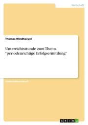 Cover von Unterrichtsstunde zum Thema 'periodenrichtige Erfolgsermittlung'