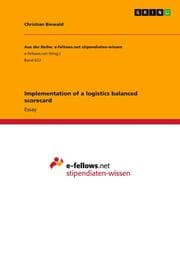 Cover von Implementation of a logistics balanced scorecard