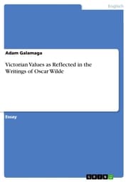 Cover von Victorian Values as Reflected in the Writings of Oscar Wilde