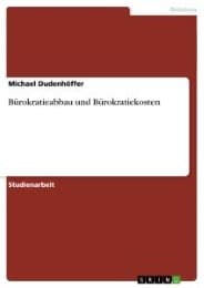 Cover von Bürokratieabbau und Bürokratiekosten