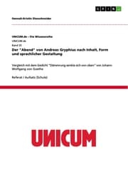 Cover von Der 'Abend' von Andreas Gryphius nach Inhalt, Form und sprachlicher Gestaltung