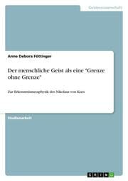 Cover von Der menschliche Geist als eine 'Grenze ohne Grenze'
