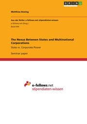Cover von The Nexus Between States and Multinational Corporations