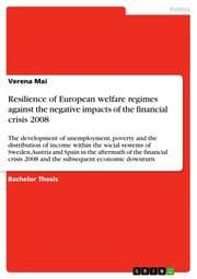 Cover von Resilience of European welfare regimes against the negative impacts of the financial crisis 2008