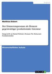 Cover von Der Erinnerungsroman als Element gegenwärtiger postkolonialer Literatur